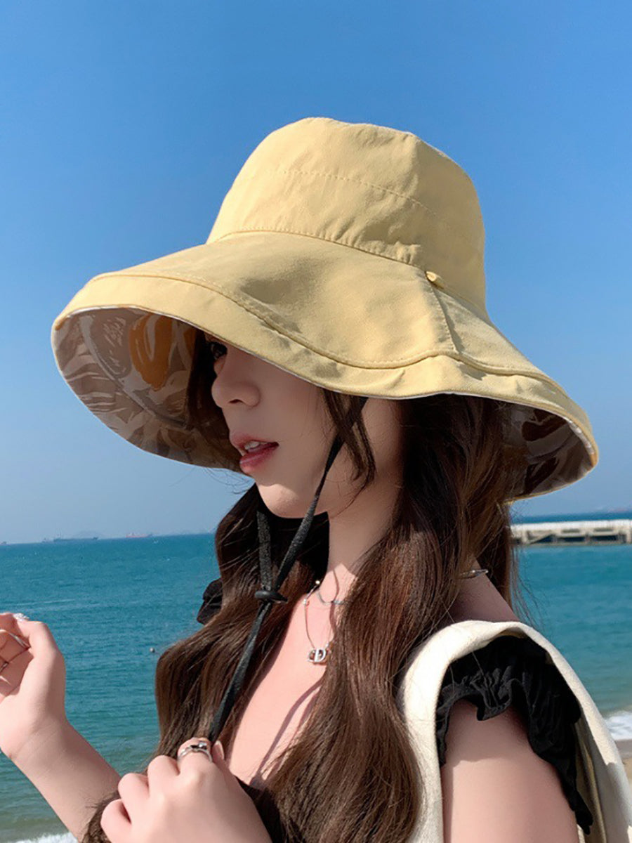 Flower Summer Sunproof Hat Wearing Dual-side Women