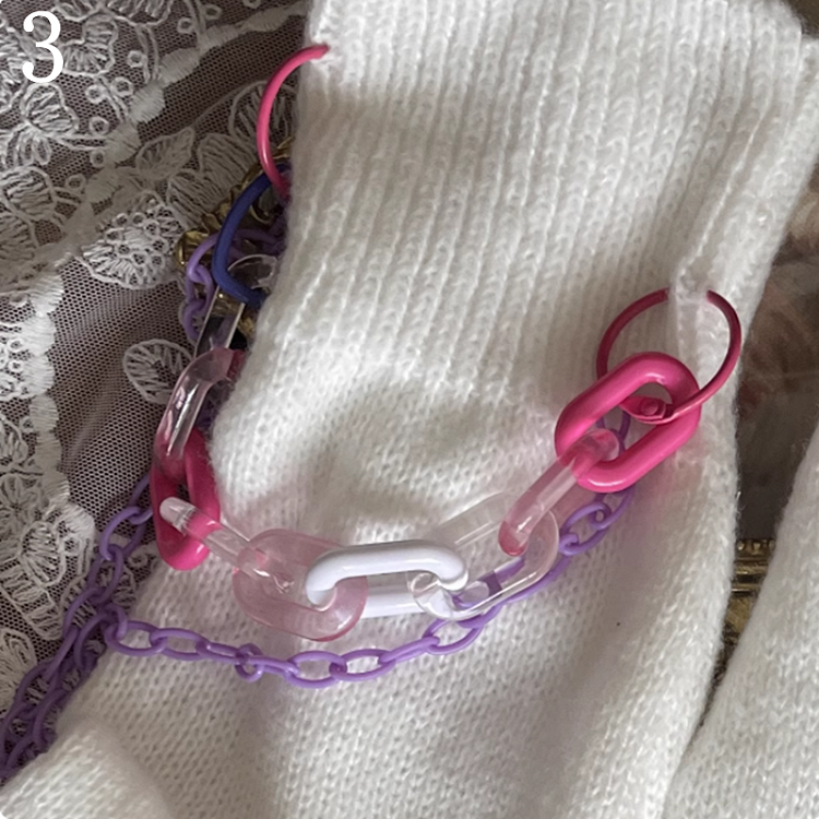 Leg Chain Stockings/Leg Overknee Warmers Cut-out Design /Lace White