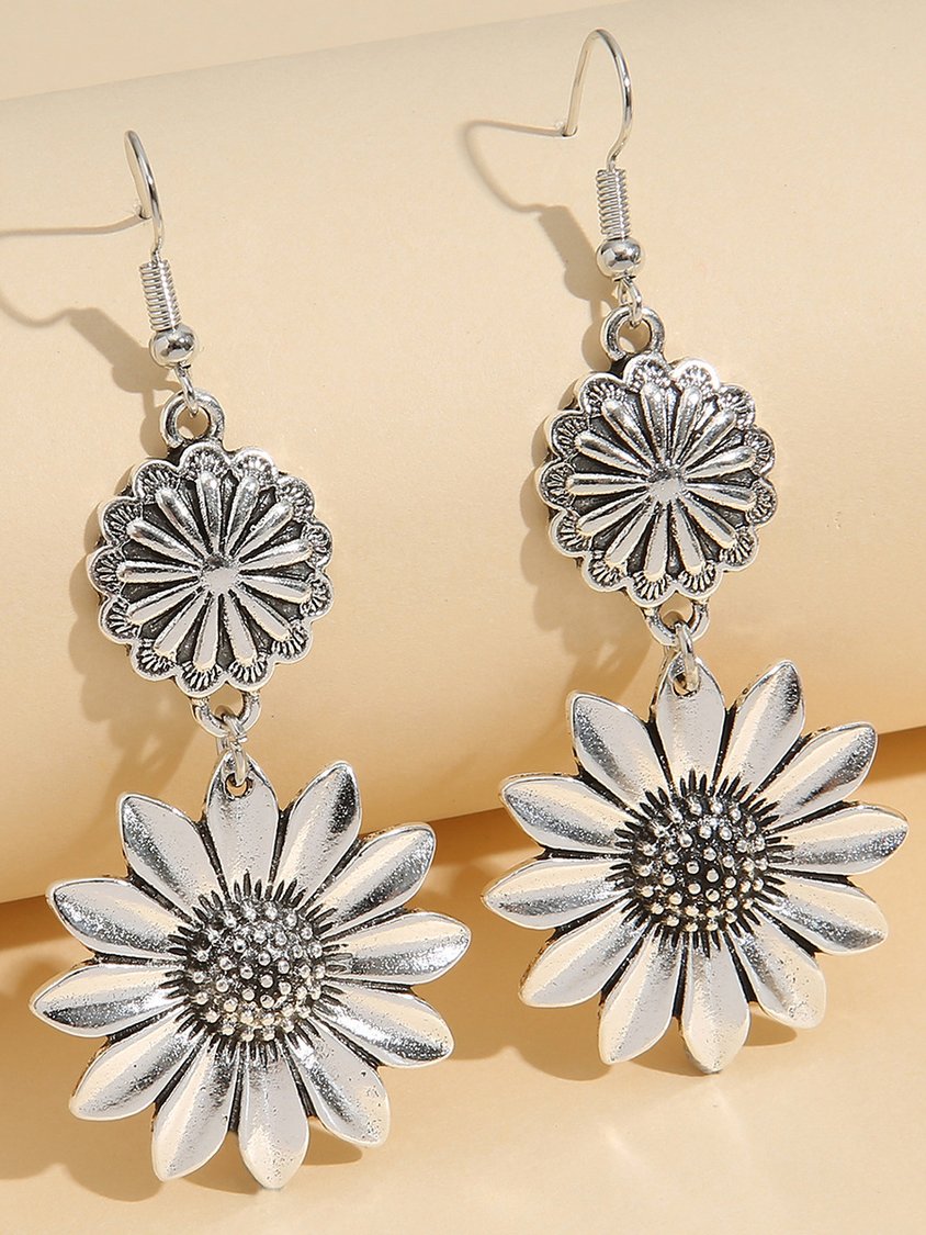 Bohemia Daisy Flower Pendant Earrings Casual Vacation Women's Jewelry cc60