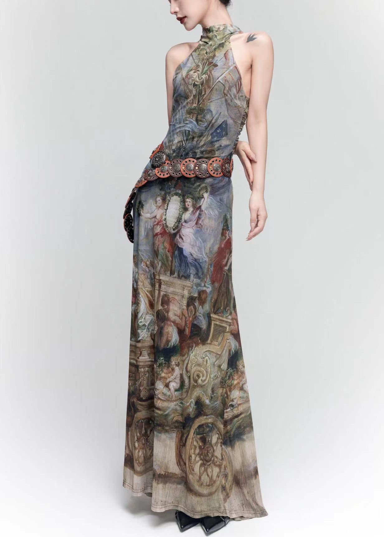 Shoulder Design Photo Color Long Cold Dress French Original Tulle