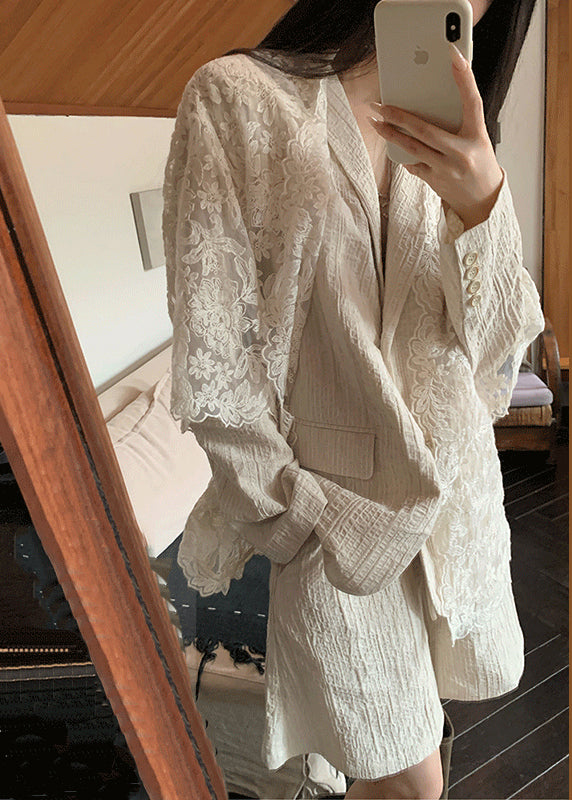 Linen Peter Coat Cardigans And Collar Shorts Suit New Beige Pan