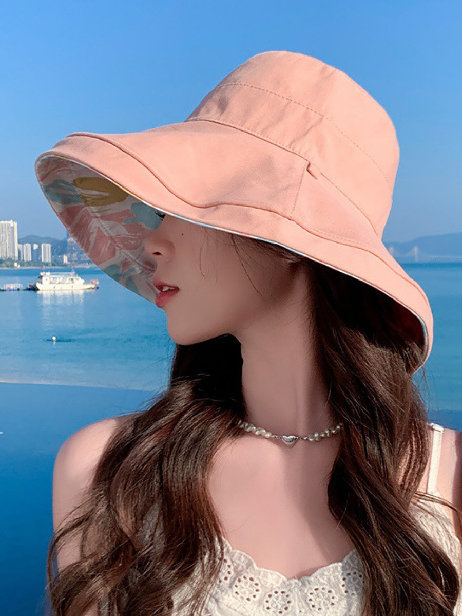 Flower Summer Sunproof Hat Wearing Dual-side Women