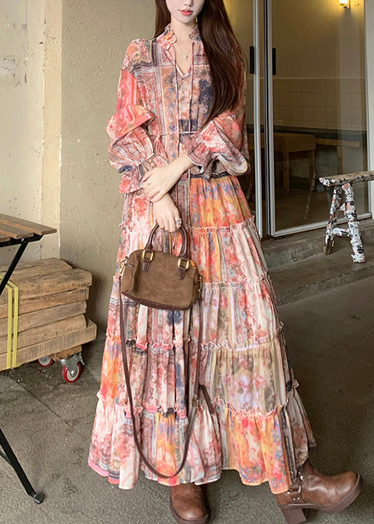 Brown Suede Dress Elegant Two-Piece Ruffled And Faux Waistcoat