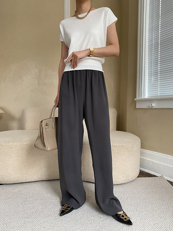 Short Neck Top Stylish Pink Boat Knit Sleeve Loose