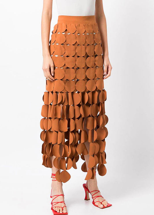 Zip Original Up Out Orange Design Hollow Skirts Summer