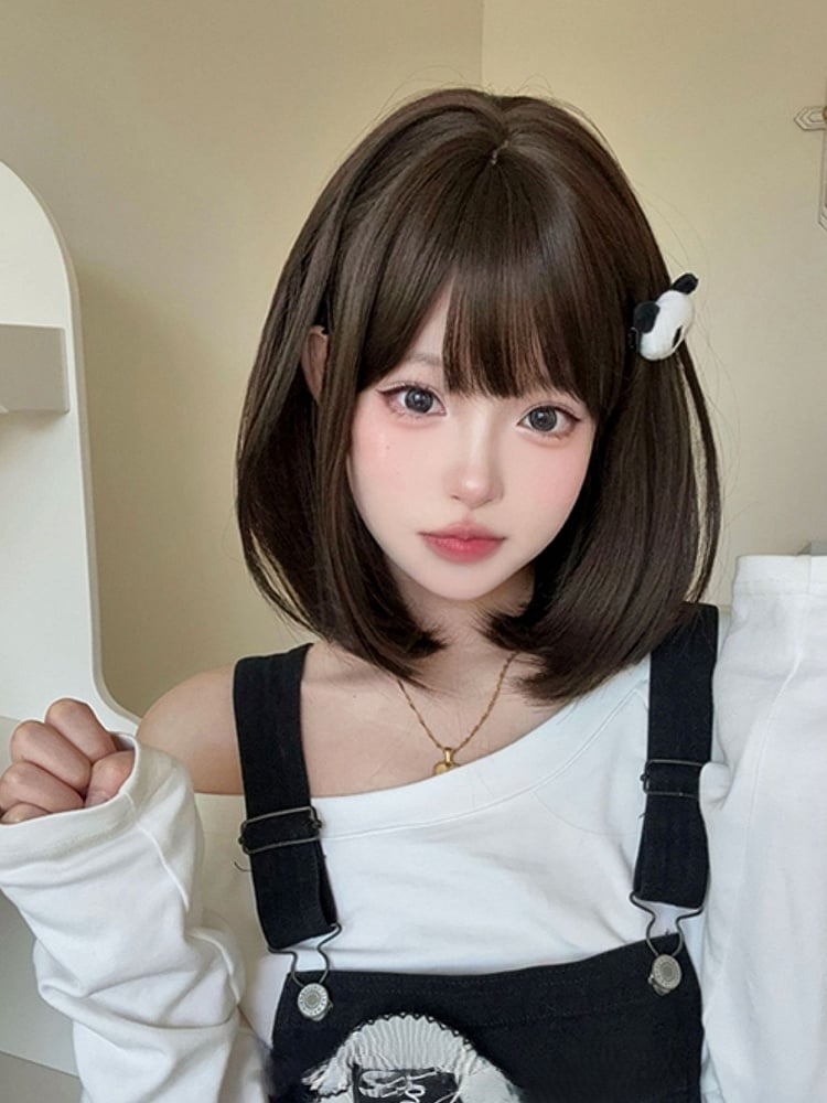 Bangs With Dark Brown Synthetic 40CM Length Wig Air