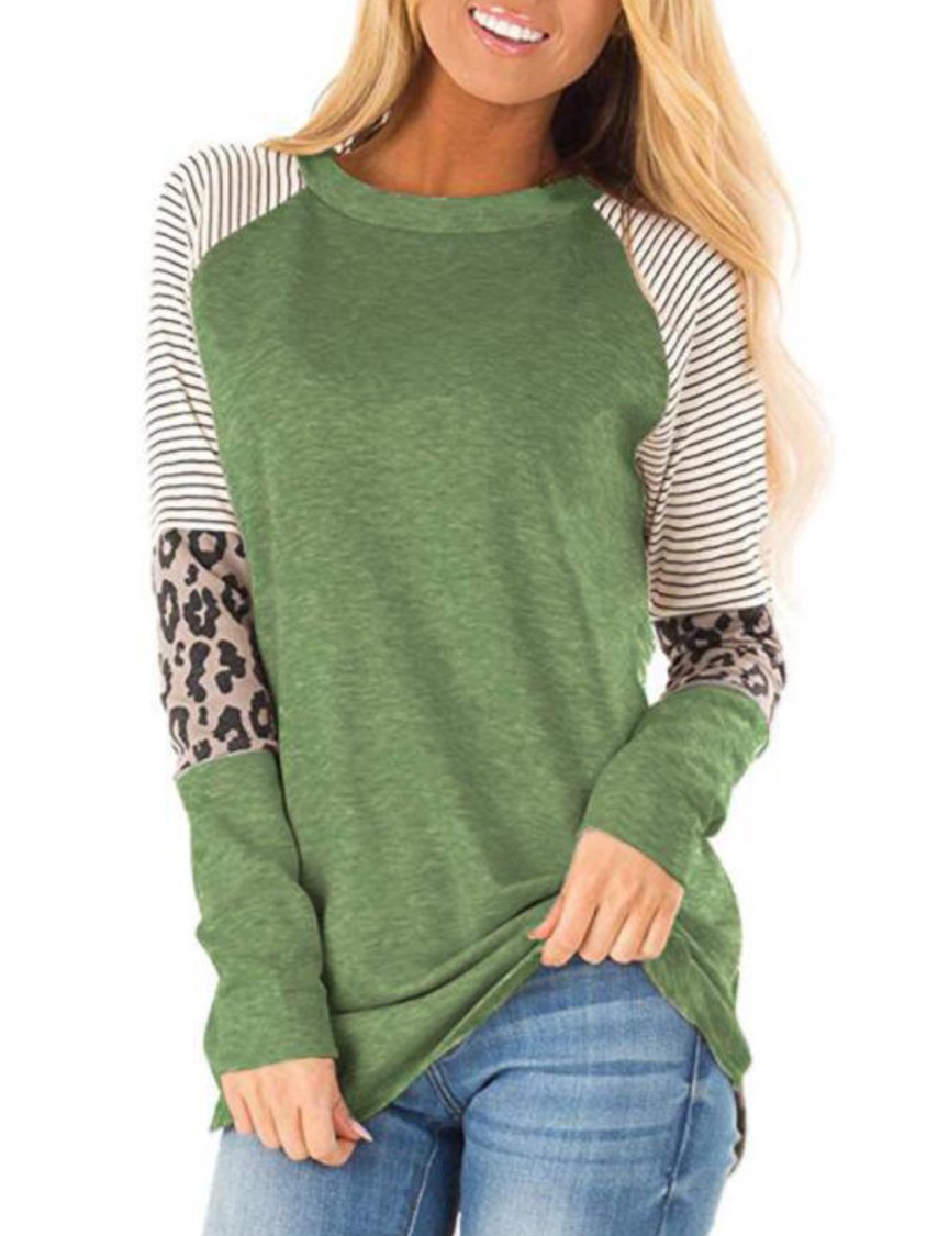 Casual Long Sleeve Crew Neck Top Tunics ap45