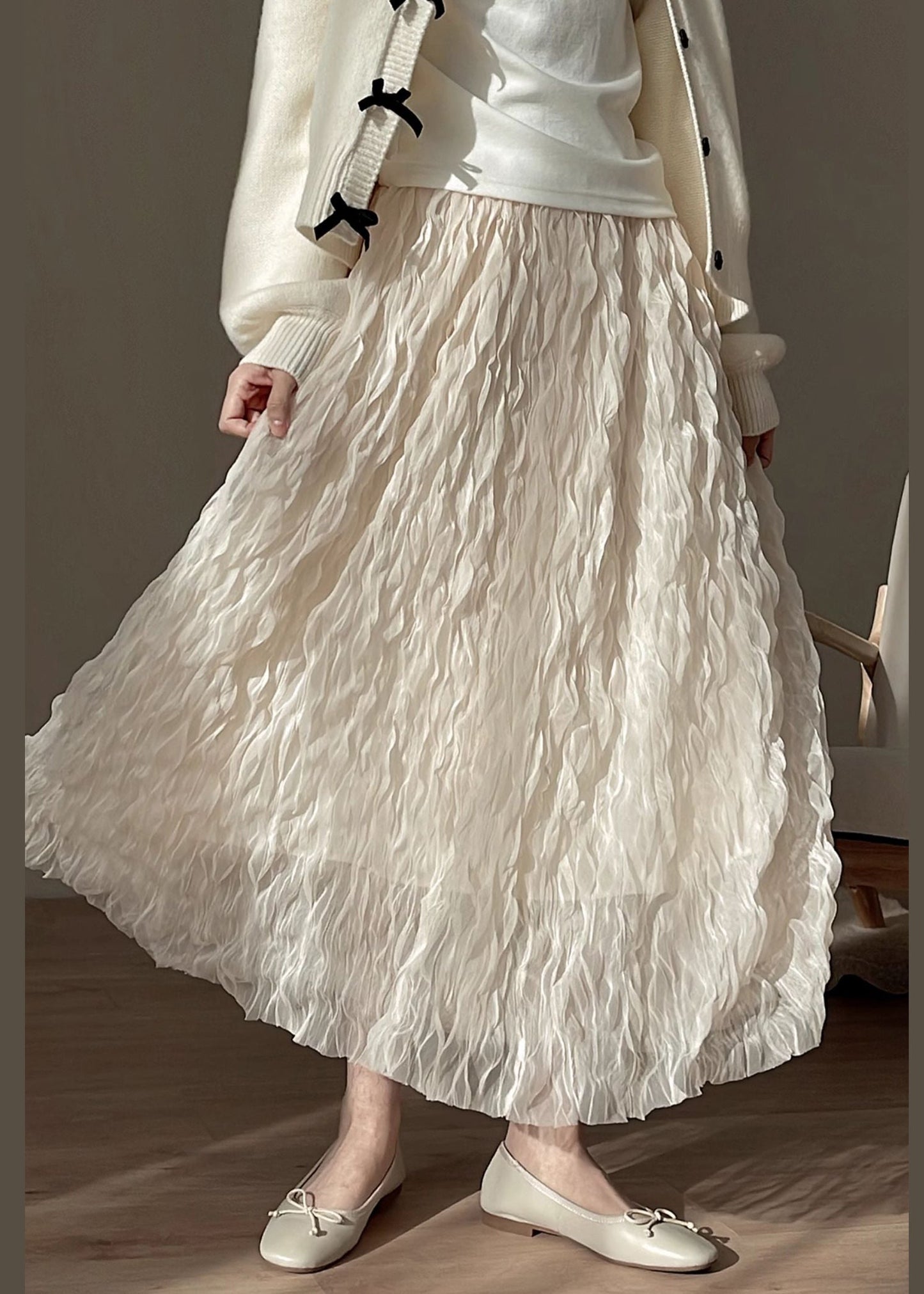 Art Beige Original Design Solid Tulle Skirts Spring RV015