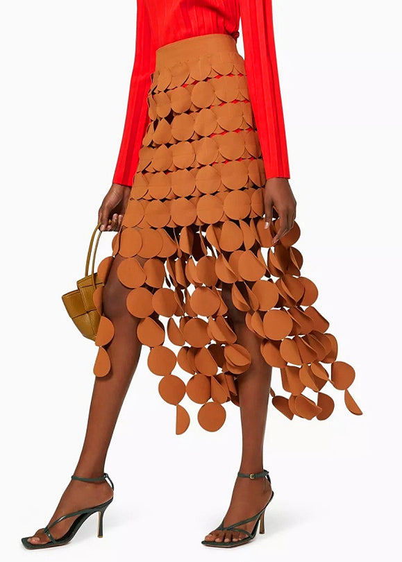 Zip Original Up Out Orange Design Hollow Skirts Summer