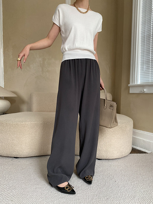 Short Neck Top Stylish Pink Boat Knit Sleeve Loose