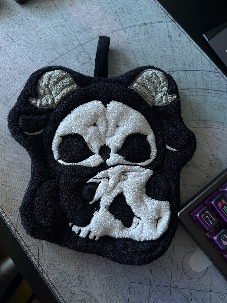 Black and Hand Gothic Reaper White Grim Towel