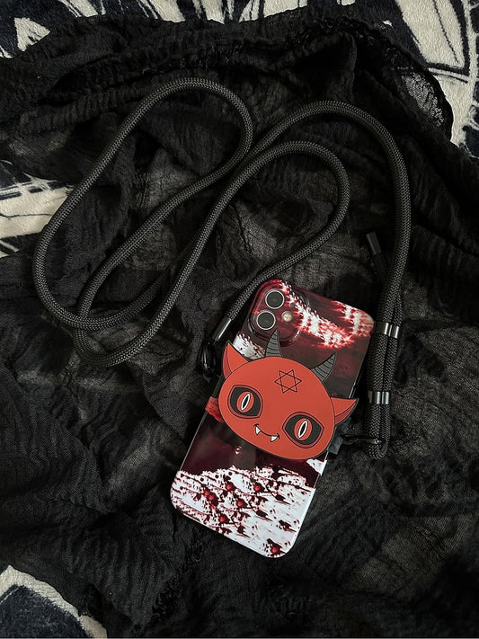 With Red Crossbody Phone Back Gothic Clip Strap Mobile Devil