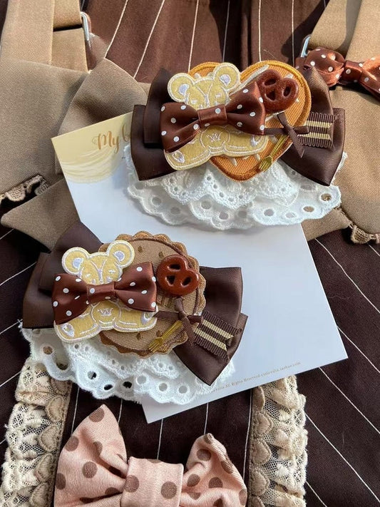 Options 2 Cookie Applique Bowknot Bear Hairclip