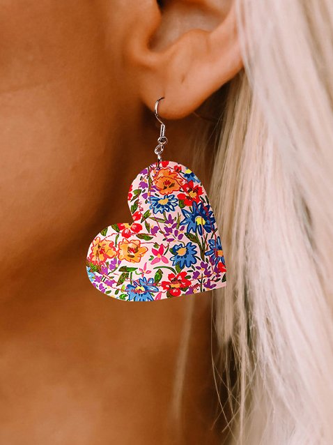 Boucles d'oreilles en cuir à motif floral décontracté pour femme, bijoux de vacances, de plage, cc17