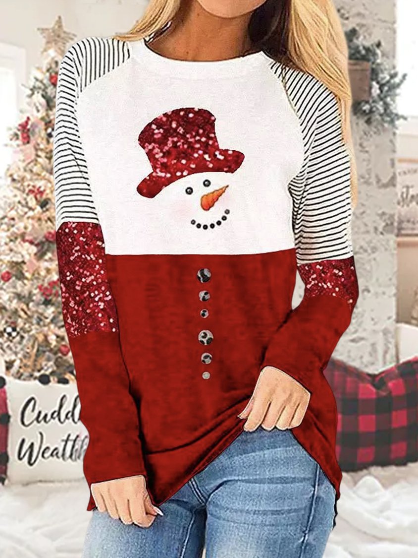 Crew Neck Casual Christmas T-Shirt ap76