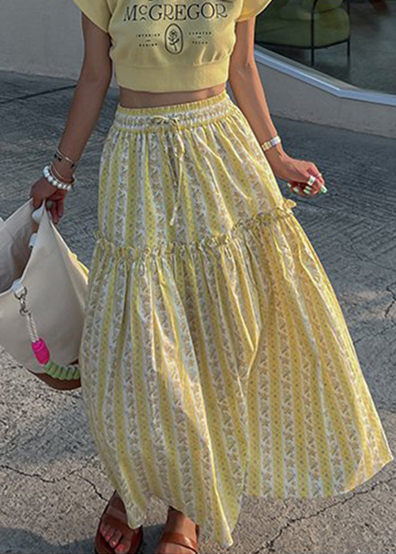 Purple Cotton Skirt Ruffled Print French Spring