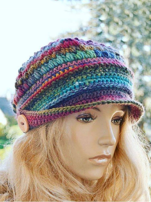 Bonnet tricoté en couleur cc3