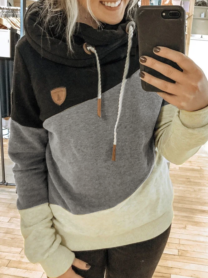 Multicolor Long Sleeve Hoodie Sweatshirt AD760