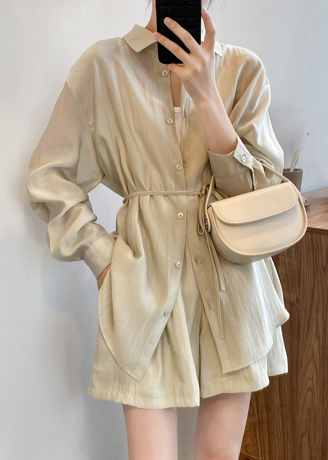 Silk Spring Lace Light Solid Pieces Women Two Up Green Set