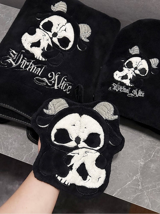 White Reaper Drying and Grim Wrap Bath Hand Gothic Hair Towel Black