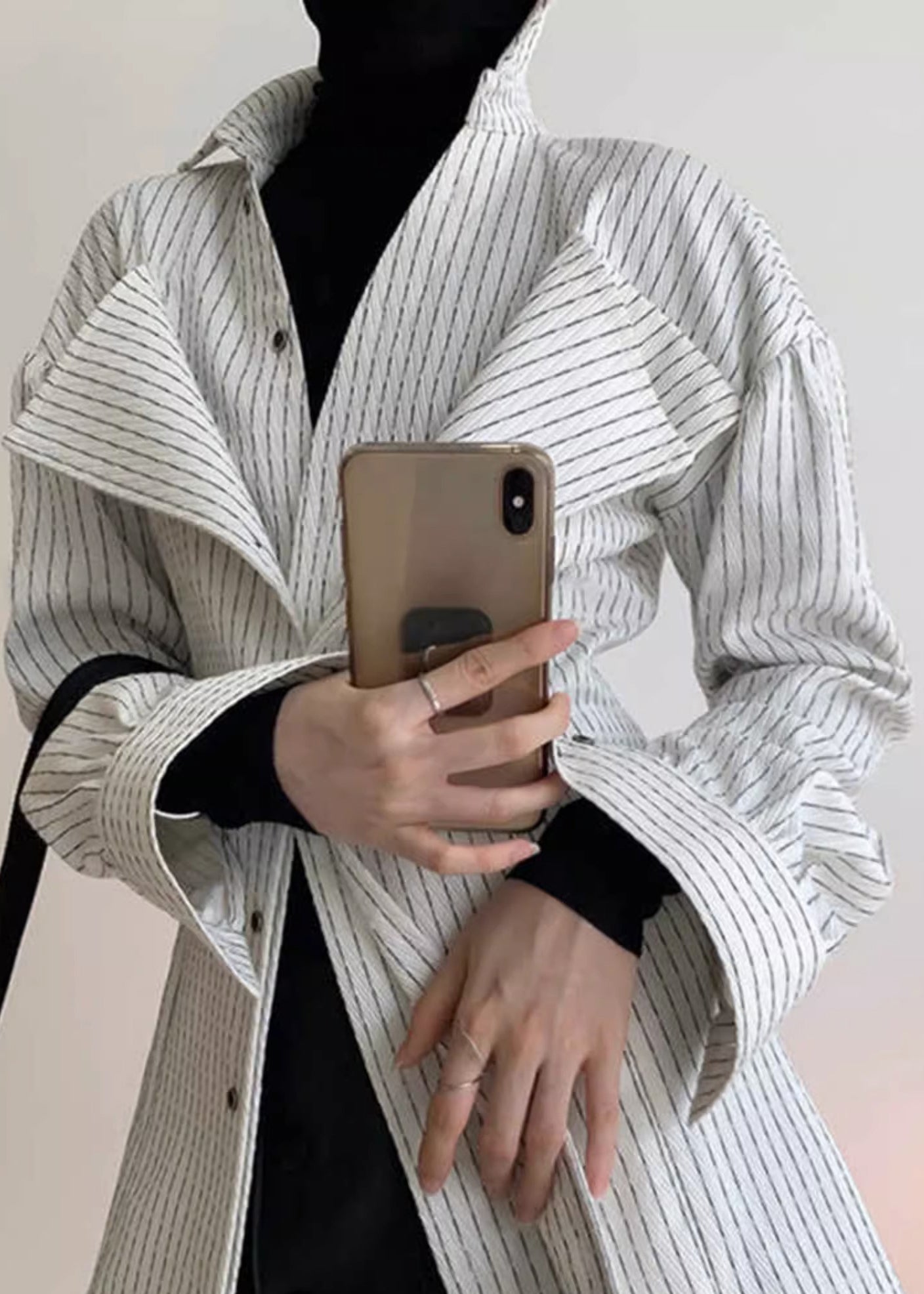 Shirt Button Striped Original White Cotton Spring Design Art