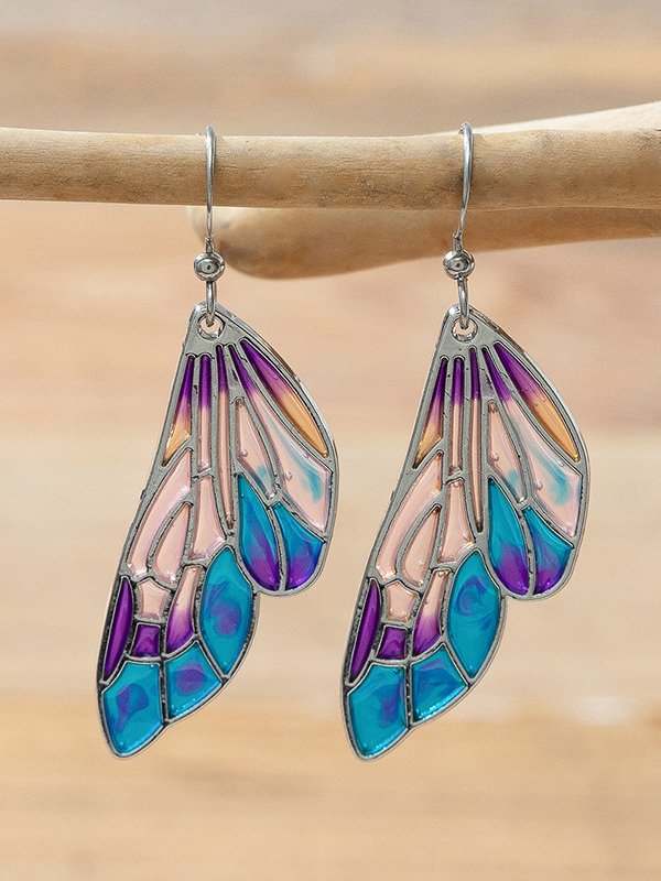 Boucles d'oreilles à ailes de papillon colorées de mode urbaine Bijoux de vacances décontractés cc25