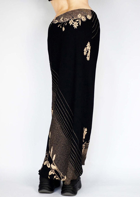Art Skirts Black Spring Low Print Waist Holiday