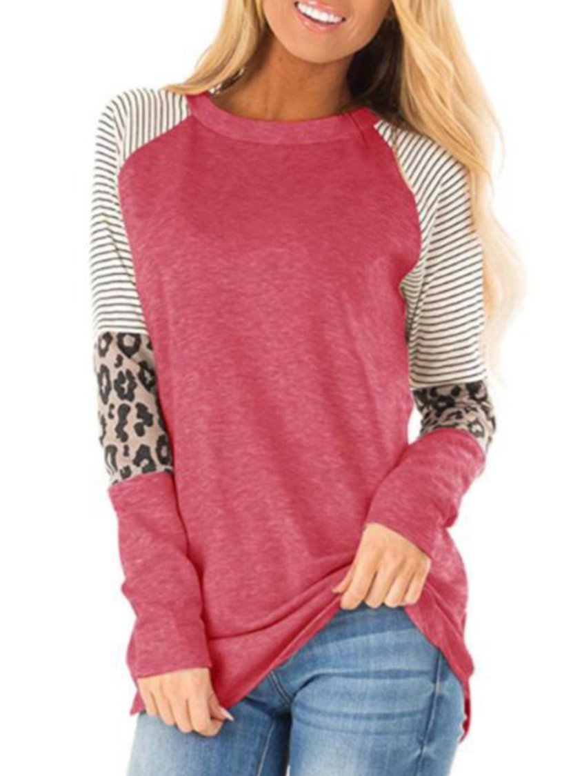 Casual Long Sleeve Crew Neck Top Tunics ap45