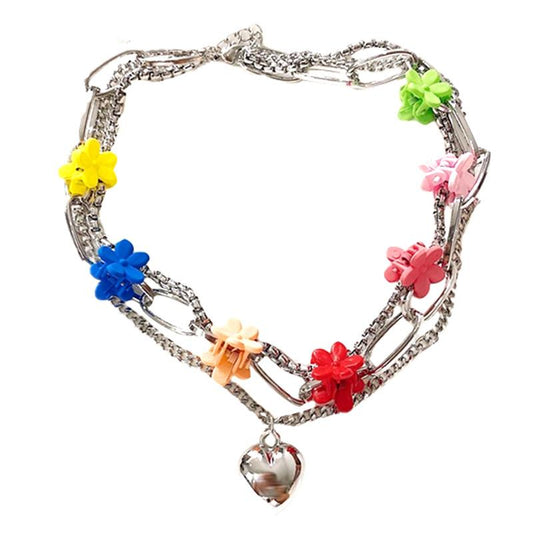 Colorful Flowers Necklace