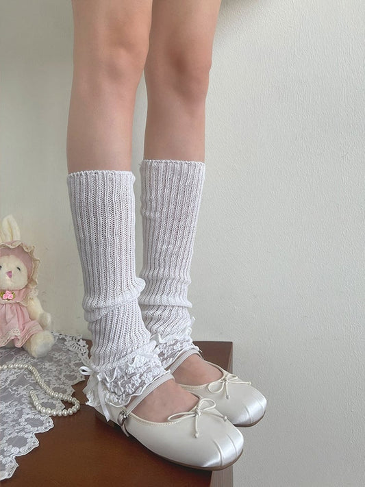 Trims Warmers Lace Lolita White Leg Ruffle