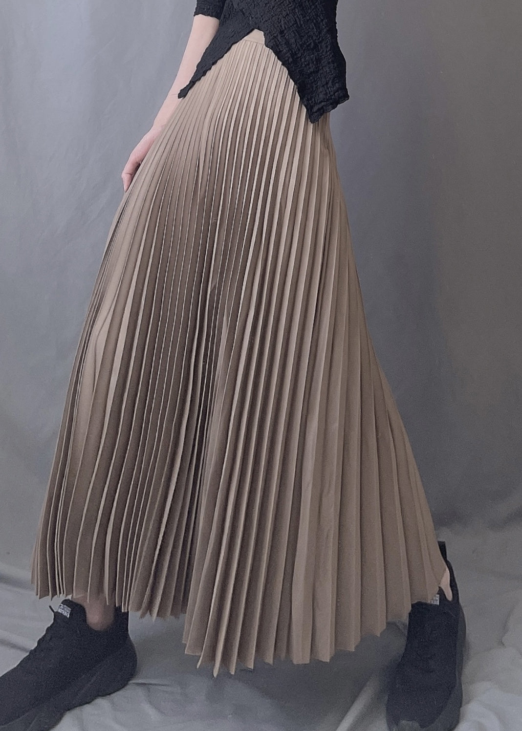 Skirts Chocolate Line Wrinkled Waist A Spring Elastic Art