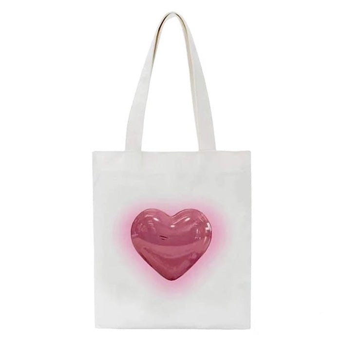 Canvas Heart Tote Bag