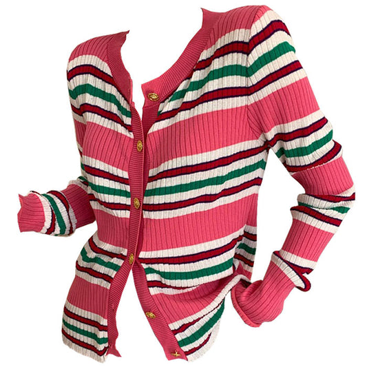 Pink Stripe Cardigan