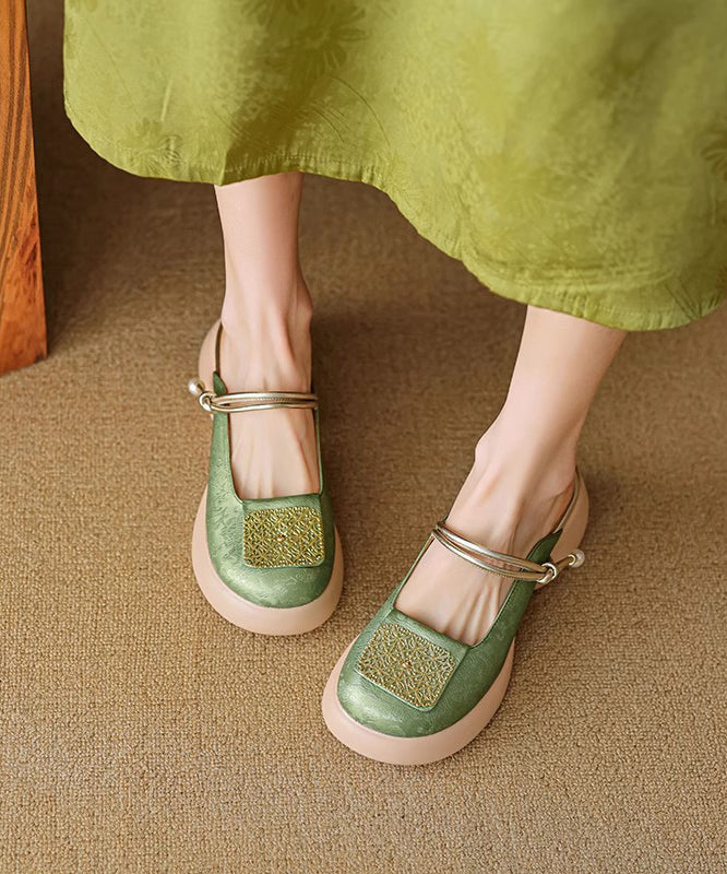 Slide Apricot Sandals Heel Chunky Splicing New Leather Faux