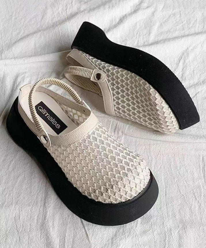 Apricot Sandals Platform Breathable Mesh Casual Splicing DD1043