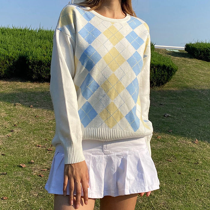 Argyle Plaid Sweater