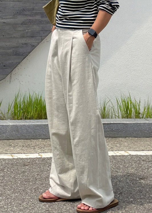 Apricot Summer Pockets Art Solid Pants Mens Linen