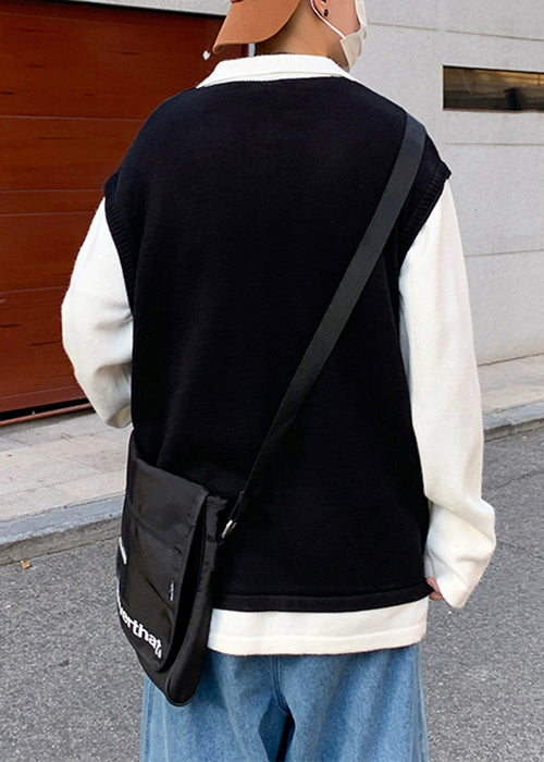 Patchwork Cozy Spring Embroideried Art Sweater Men Beige Knit