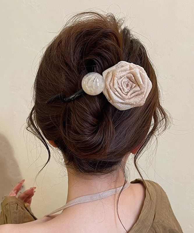 Art Chocolate Plastic Fabric Art Rose Ball Hairpin RA005