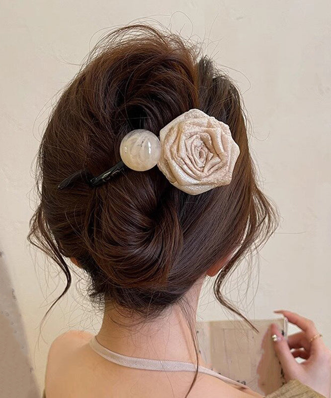 Art Chocolate Plastic Fabric Art Rose Ball Hairpin RA005