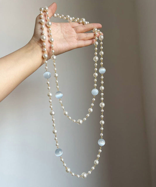 Layered Bead Eye Art Cat's Pearl Stone Gratuated Alloy Gold