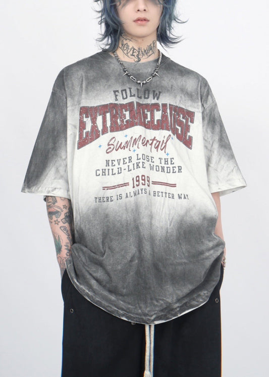 Half Art O Gradient Cotton Print Mens Sleeve T Shirt Neck Color