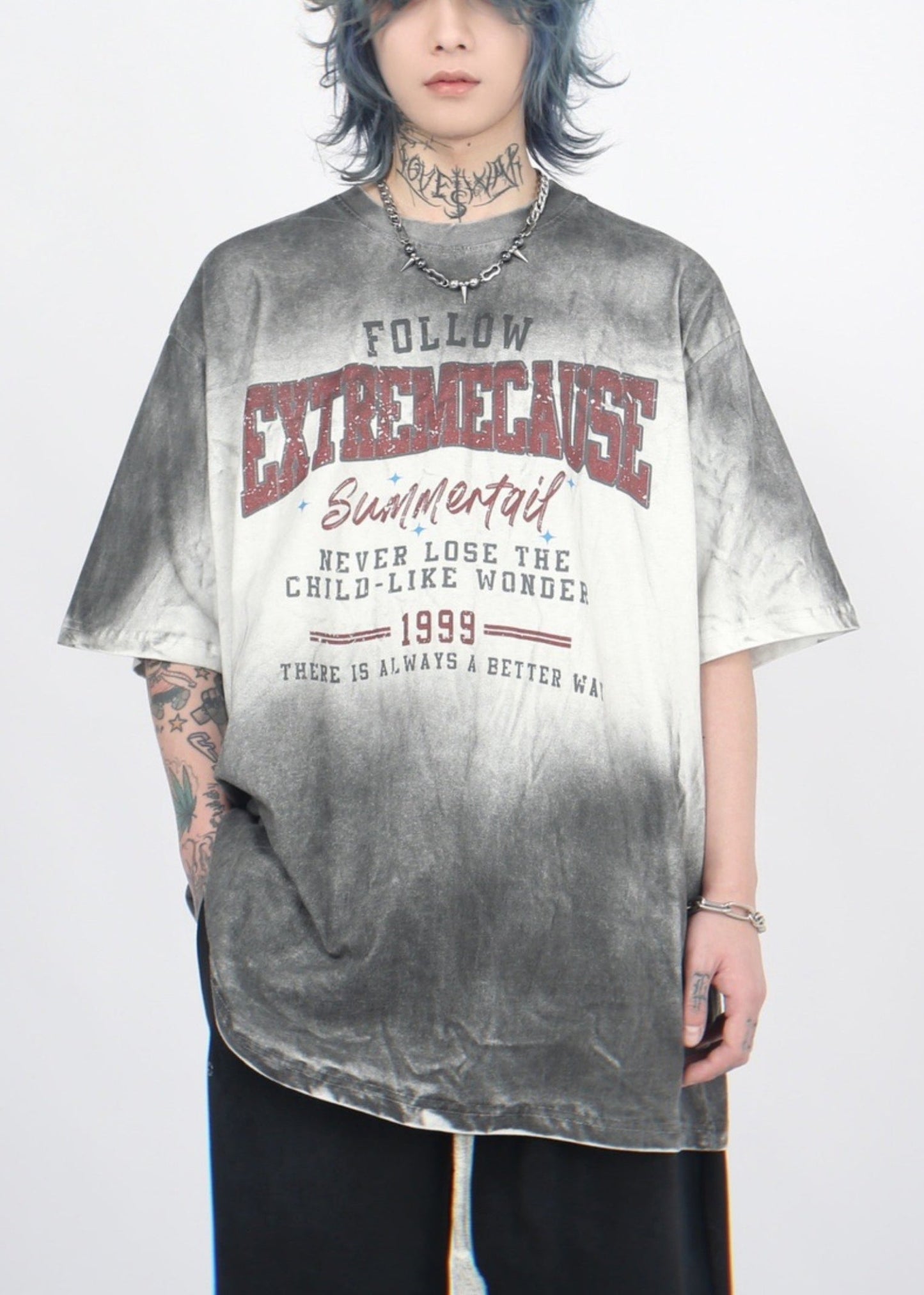 Half Art O Gradient Cotton Print Mens Sleeve T Shirt Neck Color