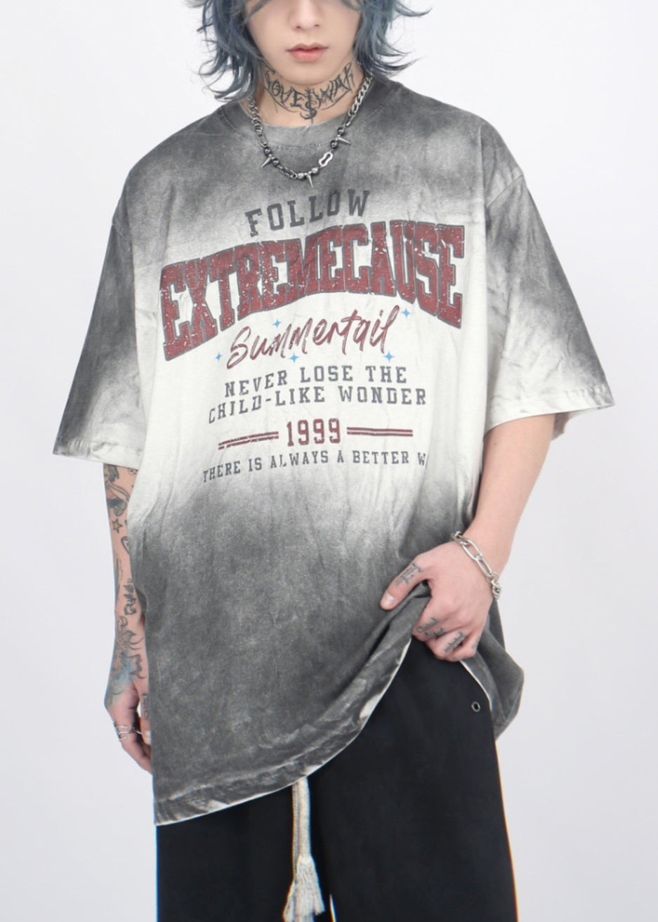 Half Art O Gradient Cotton Print Mens Sleeve T Shirt Neck Color