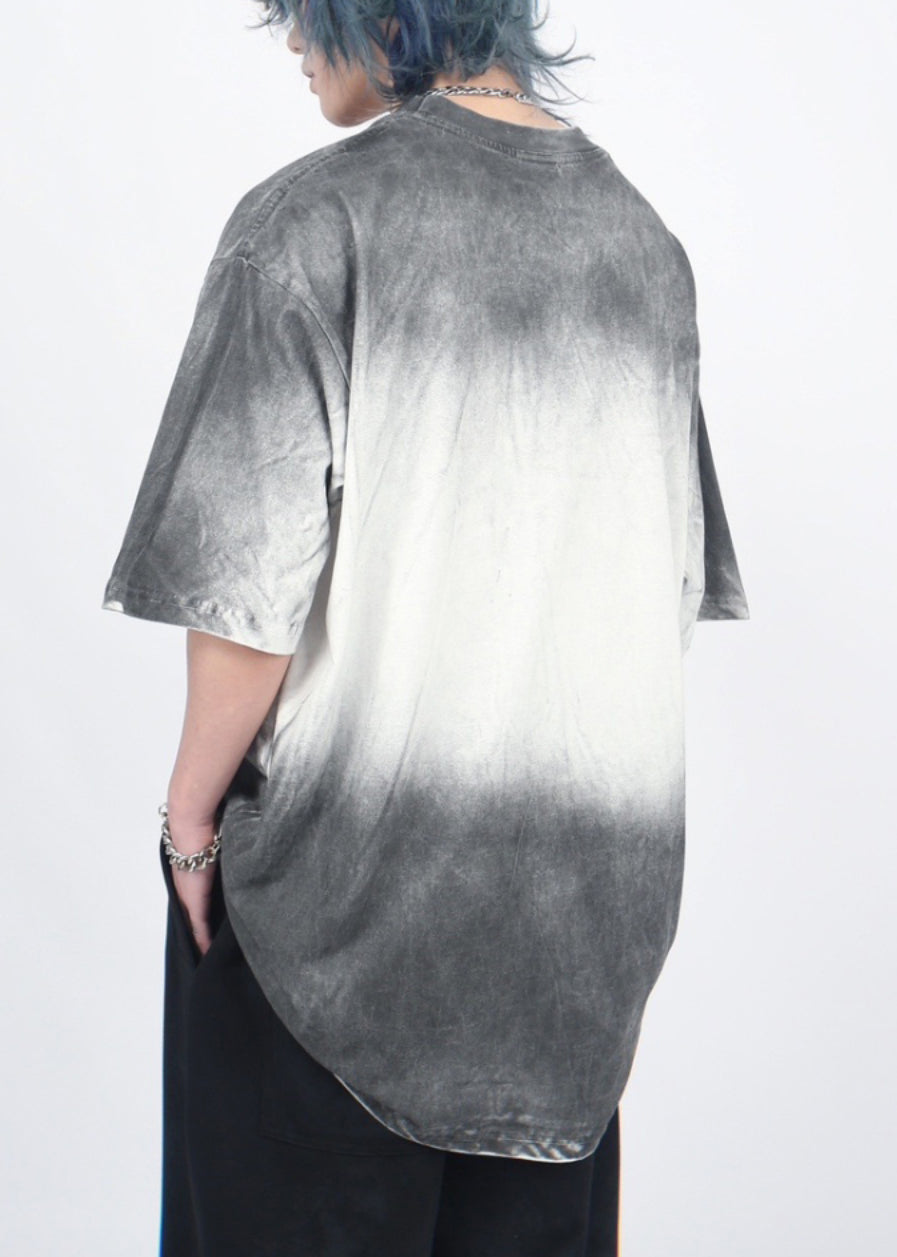 Half Art O Gradient Cotton Print Mens Sleeve T Shirt Neck Color