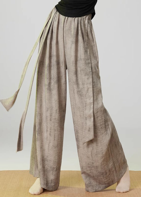 Art Khaki Oversized Tie Dye Linen Pants Trousers Spring YH028
