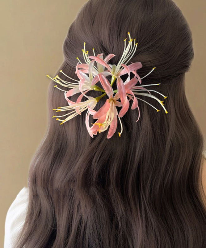 Art Pink Alloy Equinox Flower Hairpin QD030