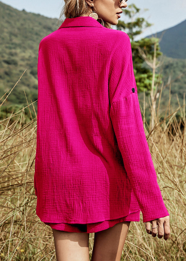 Rose Oversized Cotton Summer Two Womens Set Pieces Art