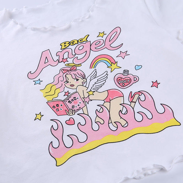 Cartoon Angel Girl Crop Top