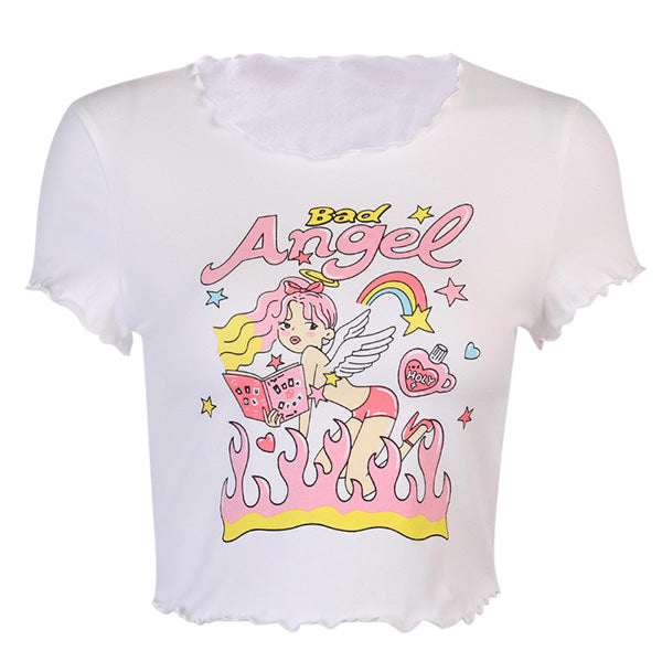 Cartoon Angel Girl Crop Top